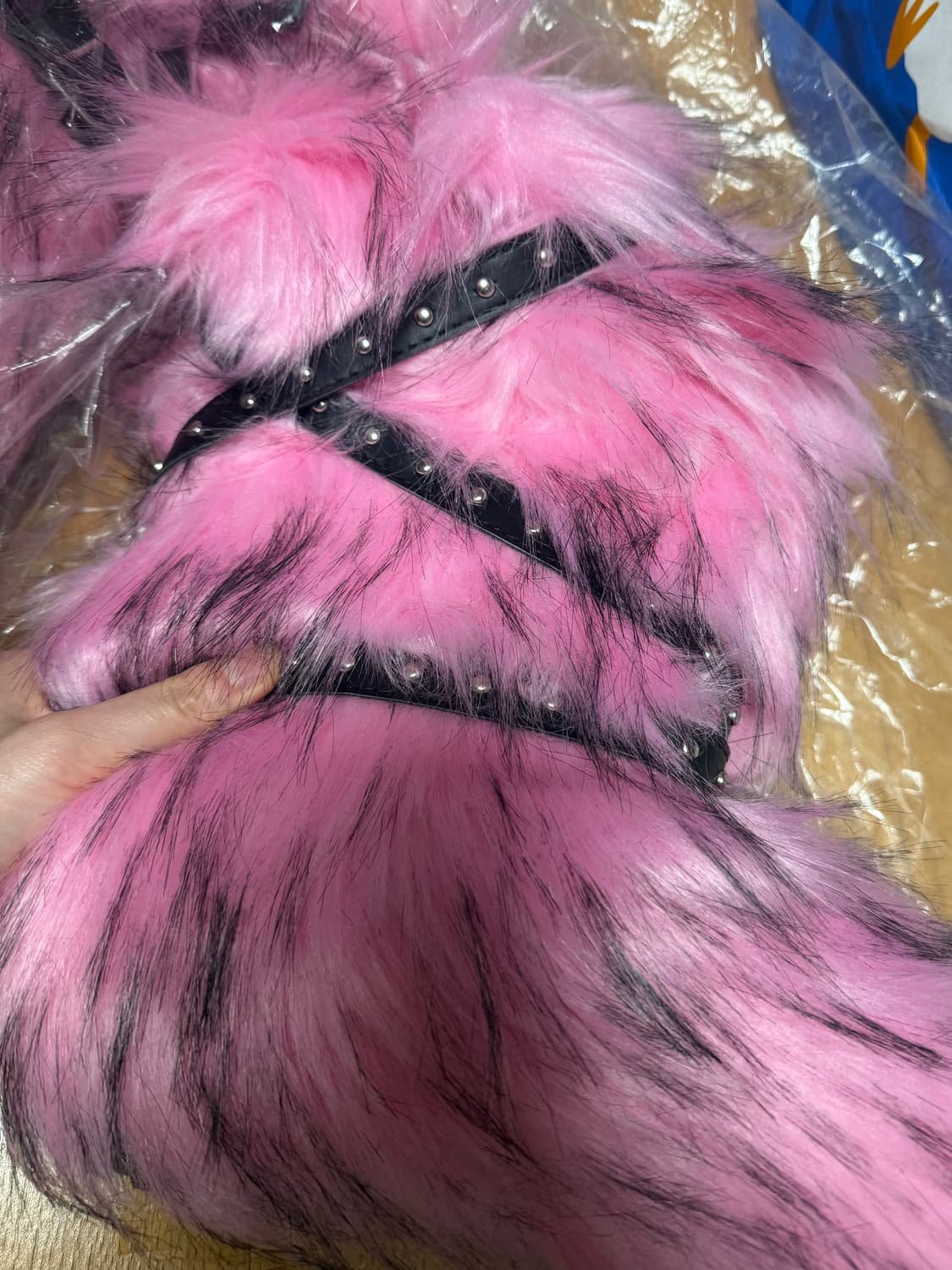 핑크 퍼 스트랩 부츠  상품이미지2