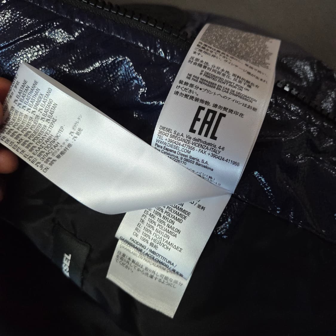 디젤 글로시 유광 봄버 패딩 자켓 L 105-110 상품이미지10