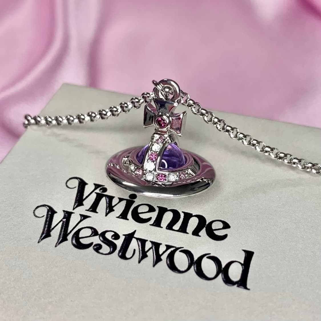 비비안웨스트우드 아카이브 크리스탈 자수정 orb팬던트 목걸이 (새상품) 상품이미지3