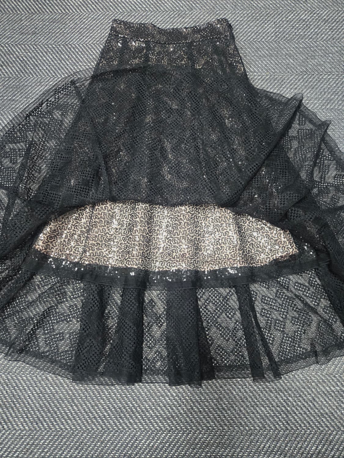 미샤 MICHAA 23ss 블랙 레이스 스커트 밴딩 치마 상품이미지4