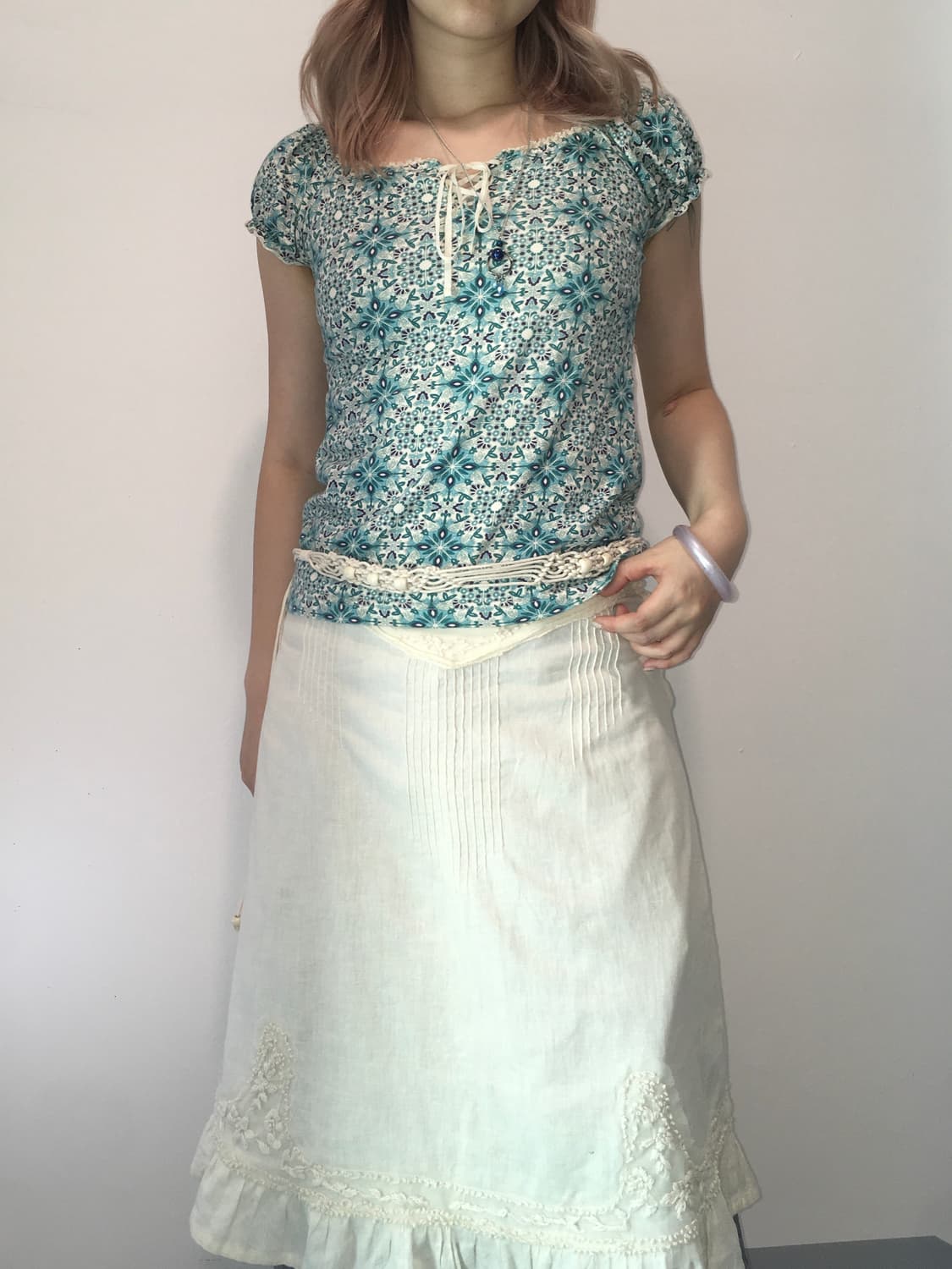 jpn vintage lace frill midi skirt 상품이미지3