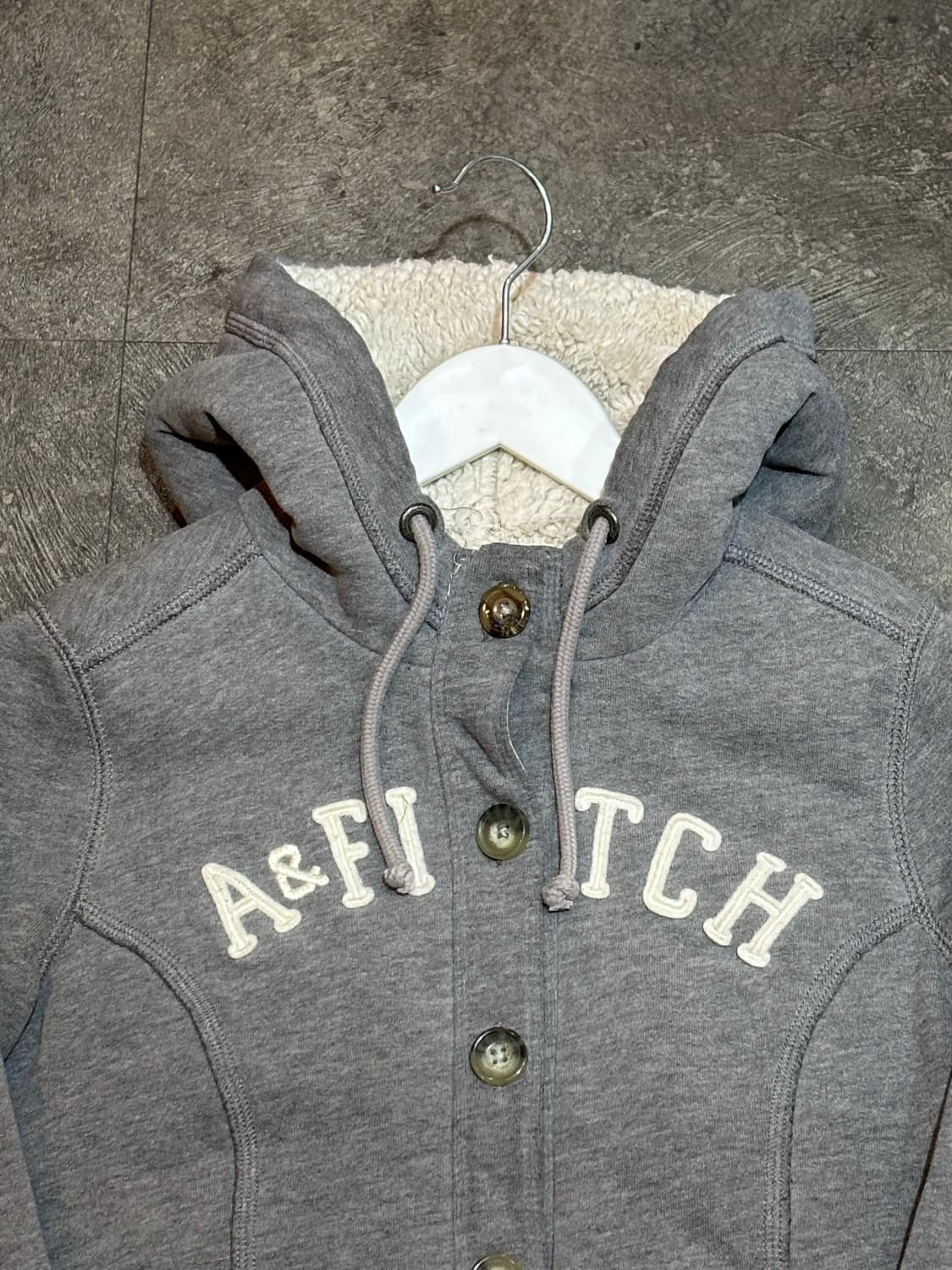 아베크롬비 후드 안감 퍼 가디건 집업 S 상품이미지4