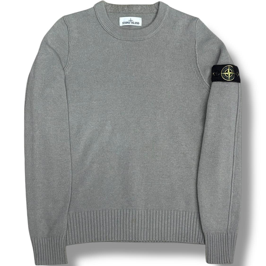 Stone Island 와펜 패치 그레이 울 니트 상품이미지1