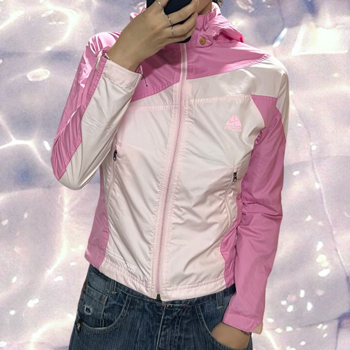 00s 나이키 ACG 후드 바람막이 자켓 윈드브레이커  핑크 M 상품이미지2