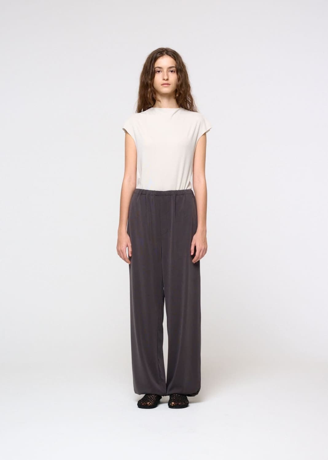 Easy Banding Pants, Charcoal 상품이미지1