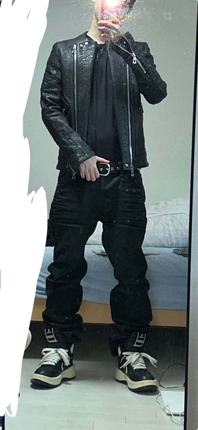 (최저가 매물)발망 H&M 라이더 재킷 (소가죽) s size 상품이미지7