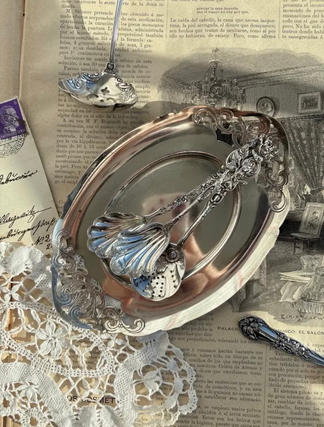 영국 앤틱 실버플레이트 투각 접시 상품이미지1