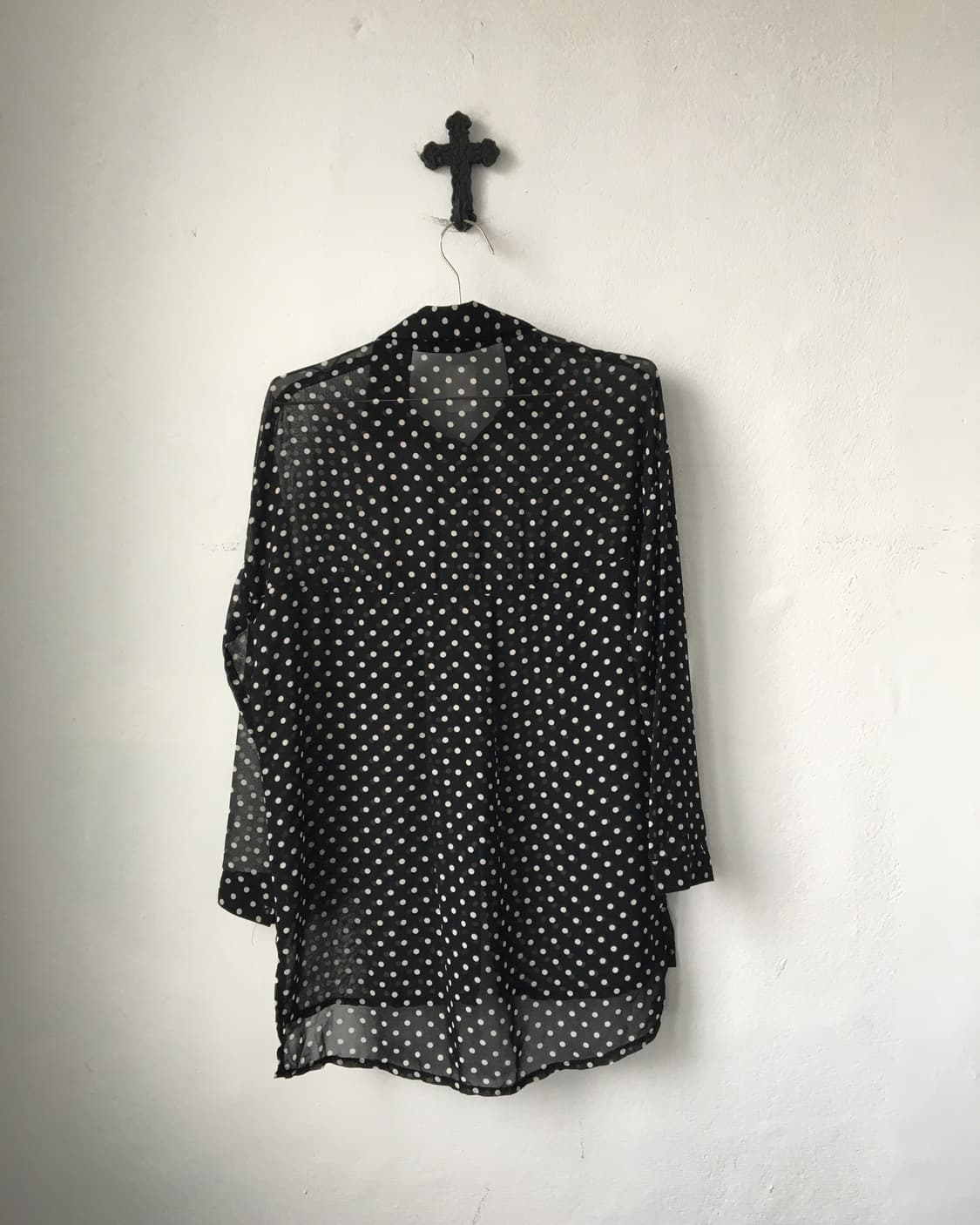 Dot pattern see through shirt 상품이미지3