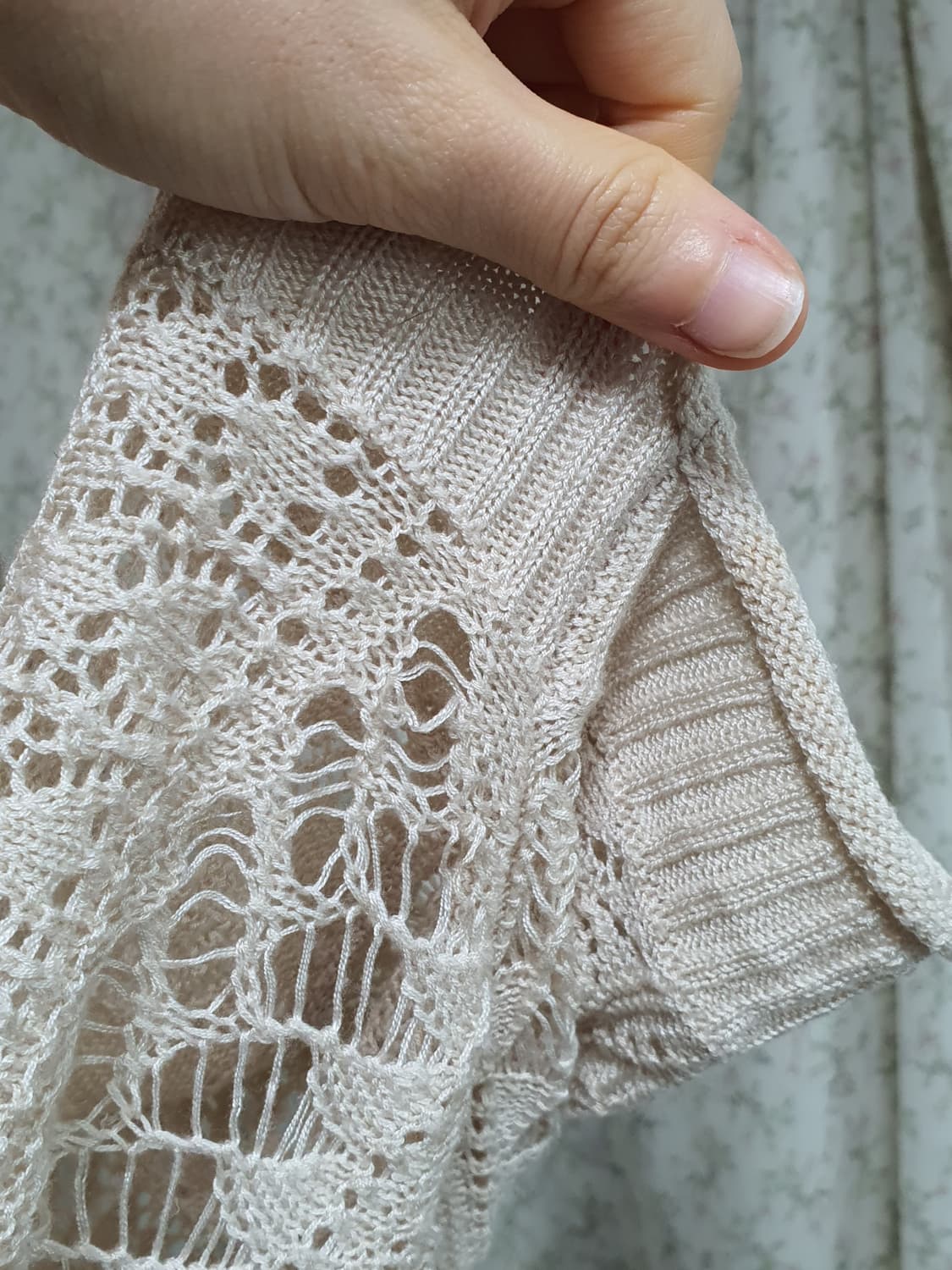 [일본빈티지] 아이보리 펀칭 니트 가디건 숏 Free 상품이미지3