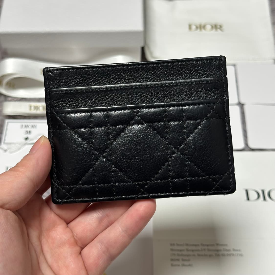 [풀구성] 디올 CD 카로 까나쥬 카드지갑 블랙 상품이미지2