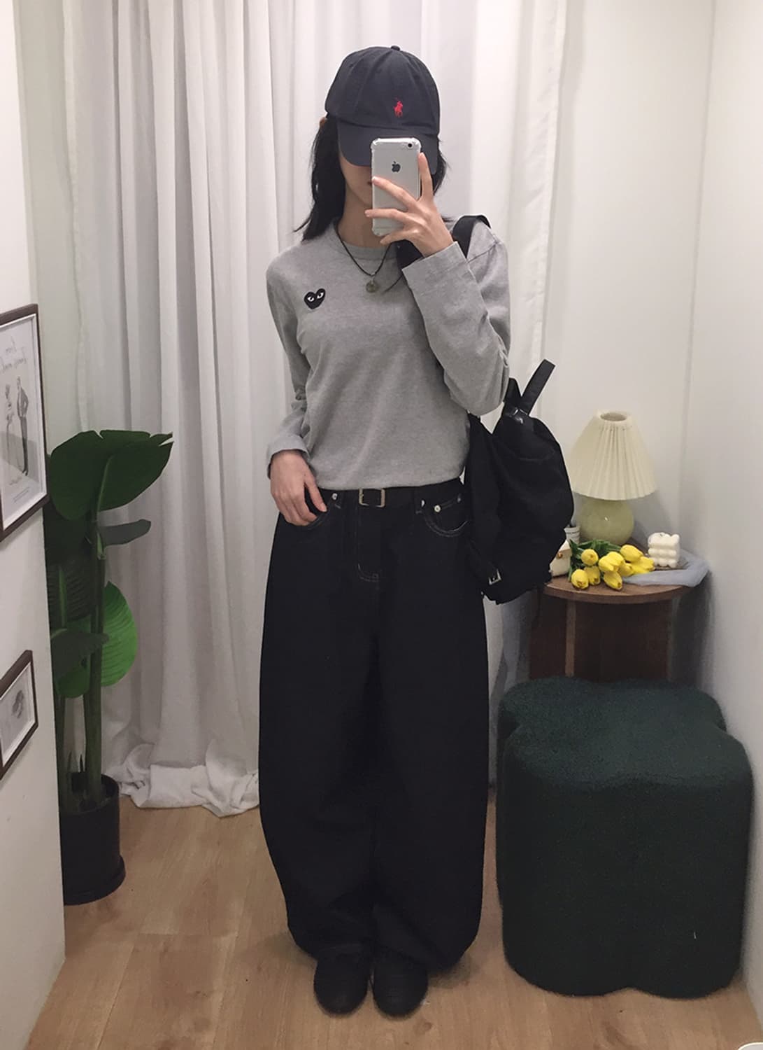 여성 꼼데가르송 라운드 긴팔티 95 상품이미지1