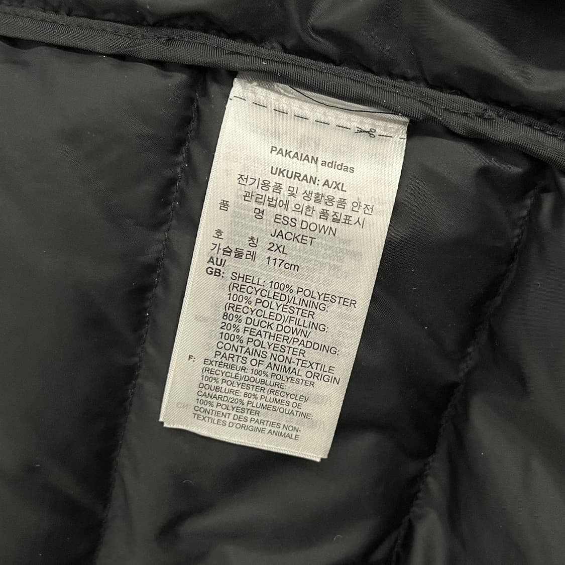 [정품/2XL] 아디다스 삼선 패딩 블랙 b18 상품이미지6