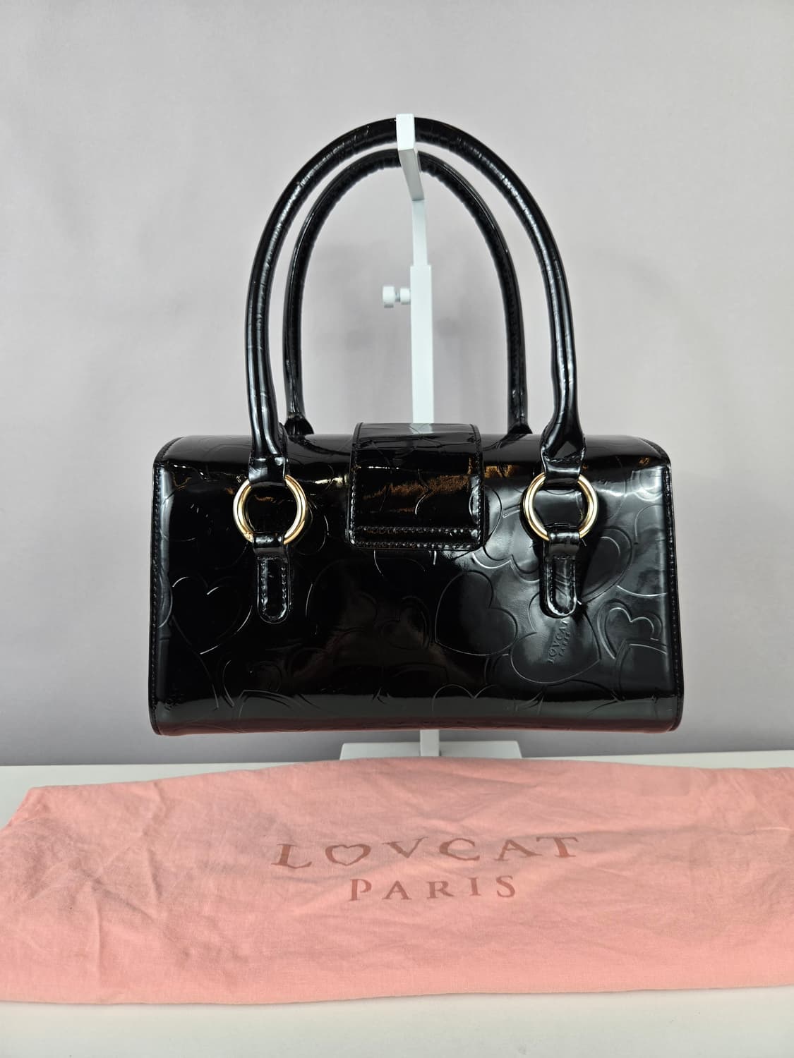 LOVCAT 러브캣 에나멜 페이던트 하트 미니 토트백 블랙 가방 상품이미지5