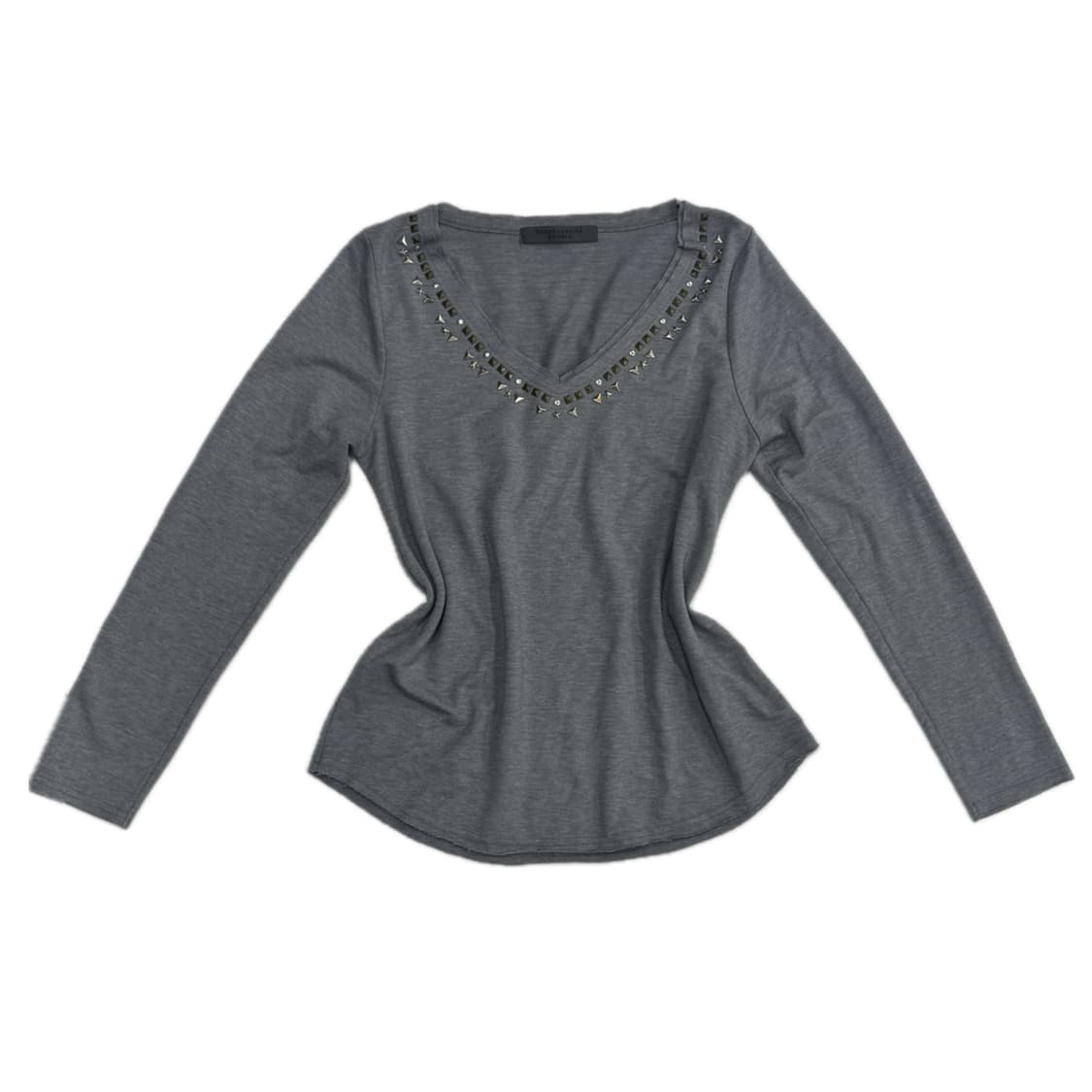 Ehyphenwold gallety 쇠맛 브이넥 락 펑크 긴팔 티셔츠 상품이미지2