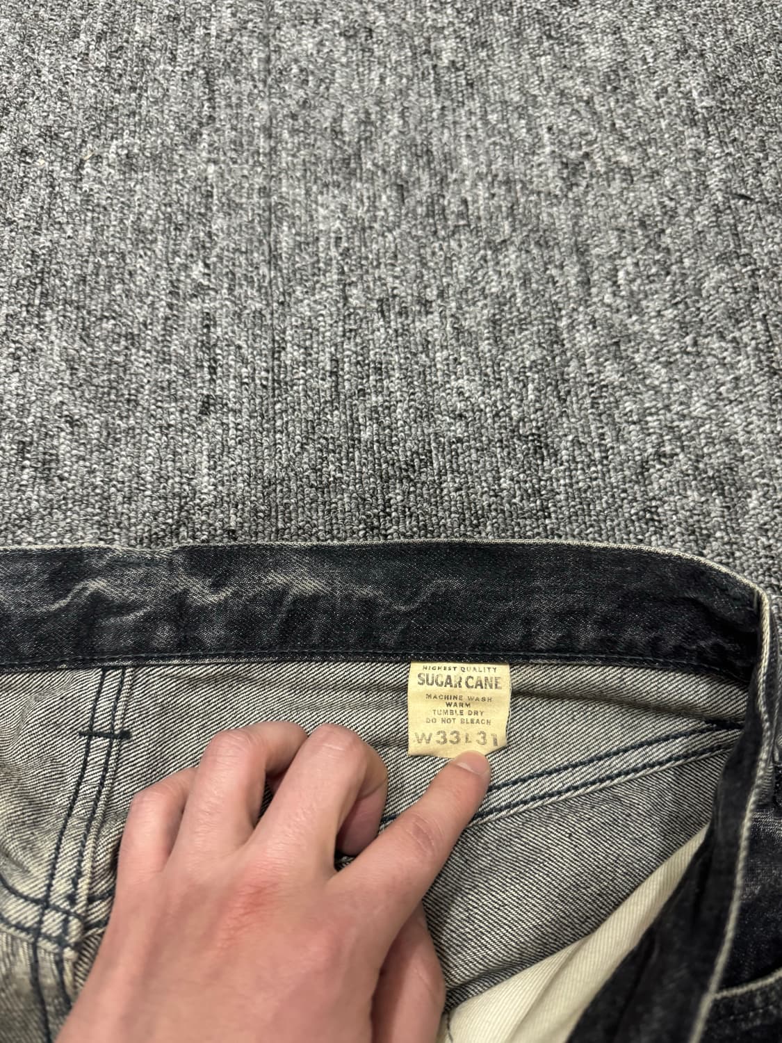 슈가케인 1947 블랙 하드워시 데님 33 상품이미지5