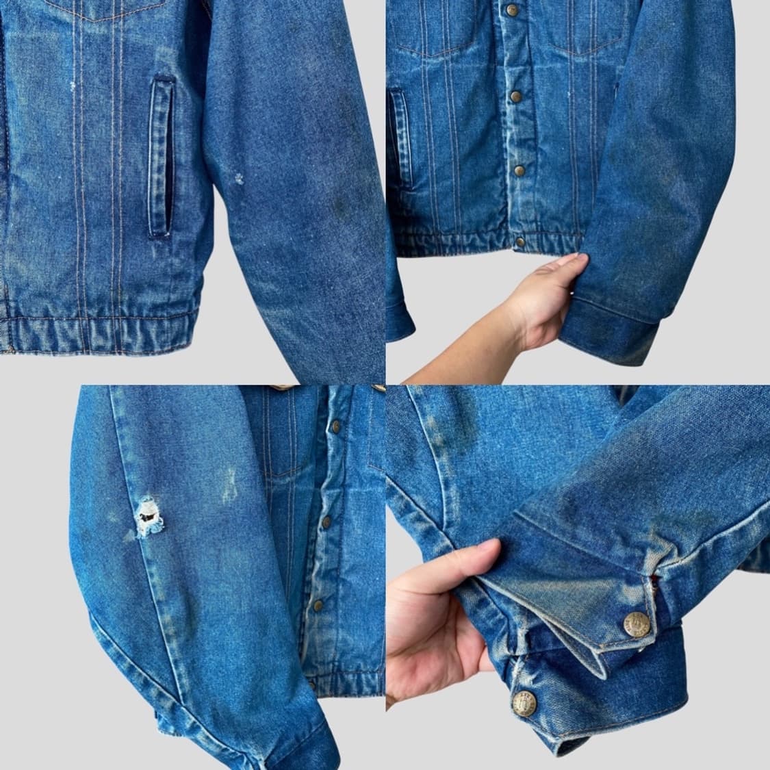 (L-XL)80s Saddle King Western 쉐르파 데님자켓 상품이미지8