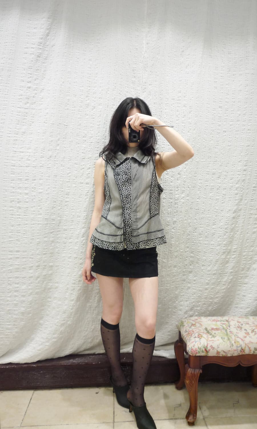 Dot frill summer vest 상품이미지2