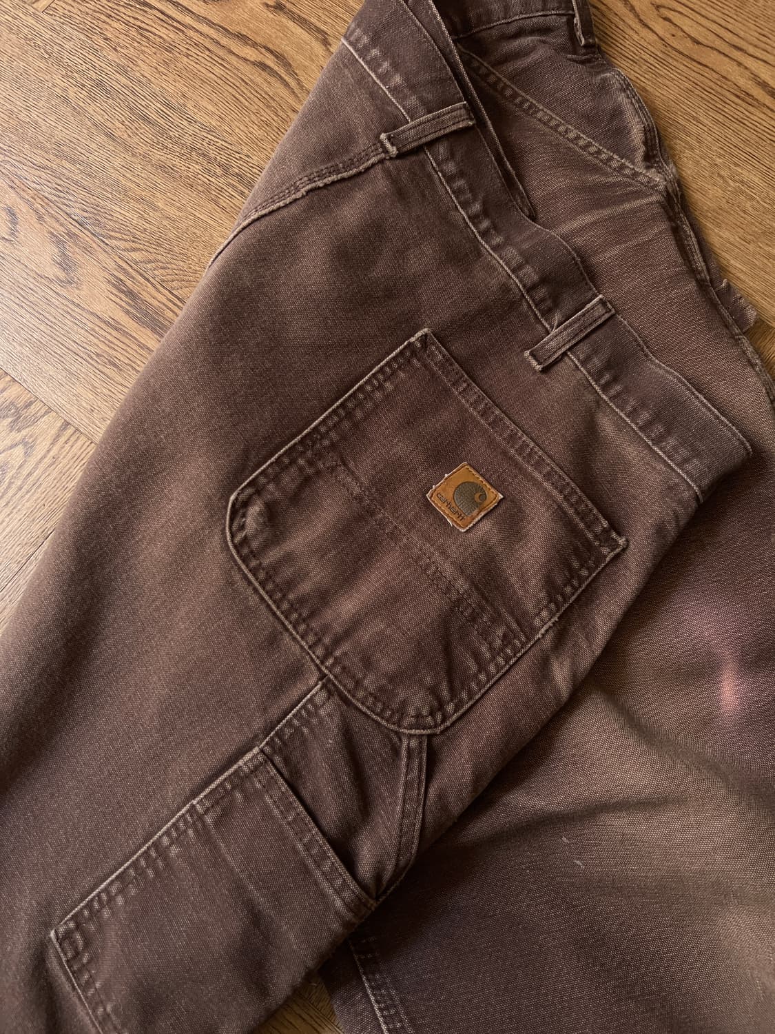 [42]칼하트 USA 하드 페이딩 다크브라운 싱글니 워크 팬츠 상품이미지6