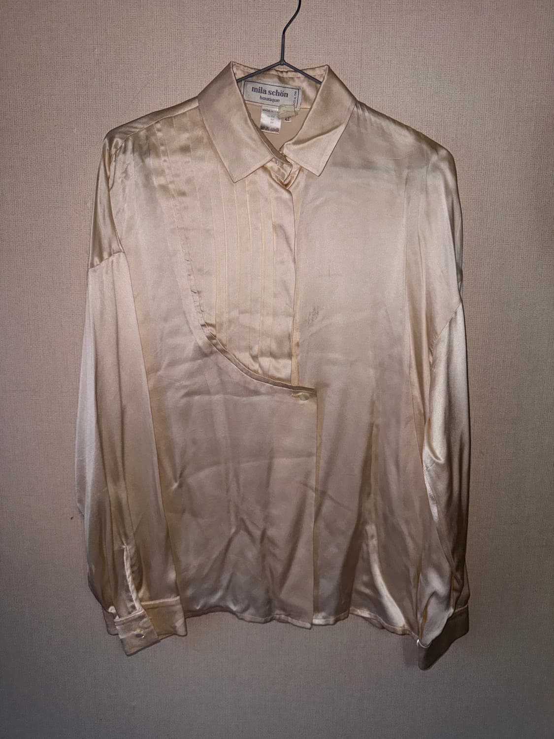 (남녀공용) 빈티지 골드 실크 셔츠 상품이미지1