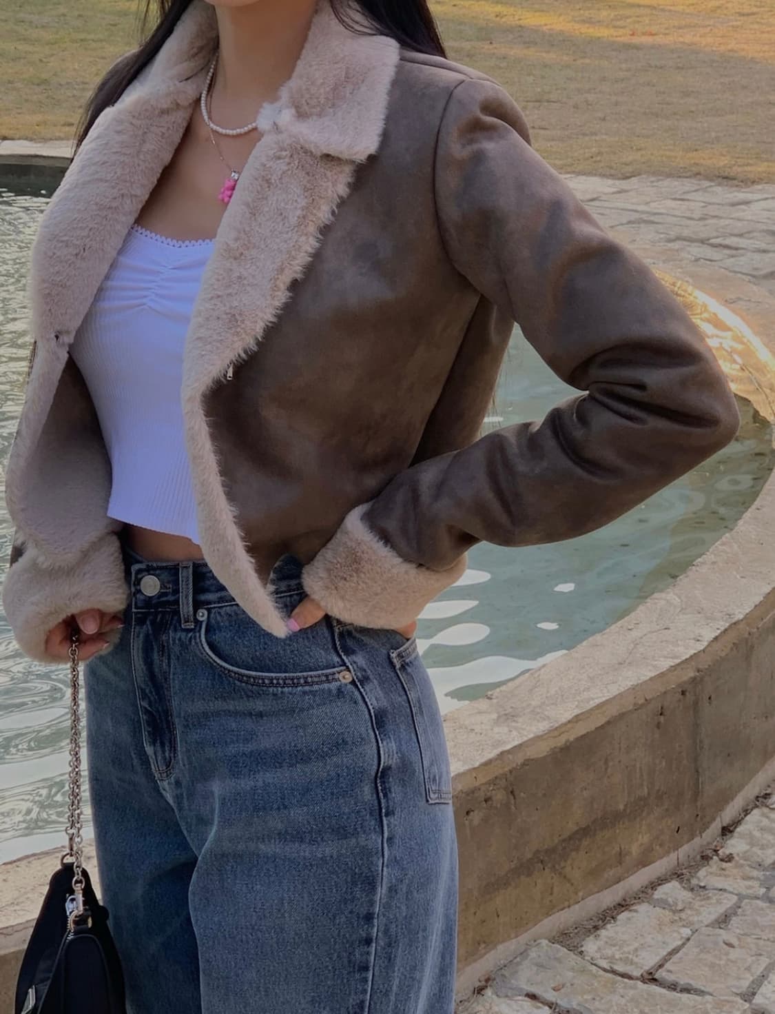 페일제이드 시어링 자켓 무스탕 브라운 상품이미지5