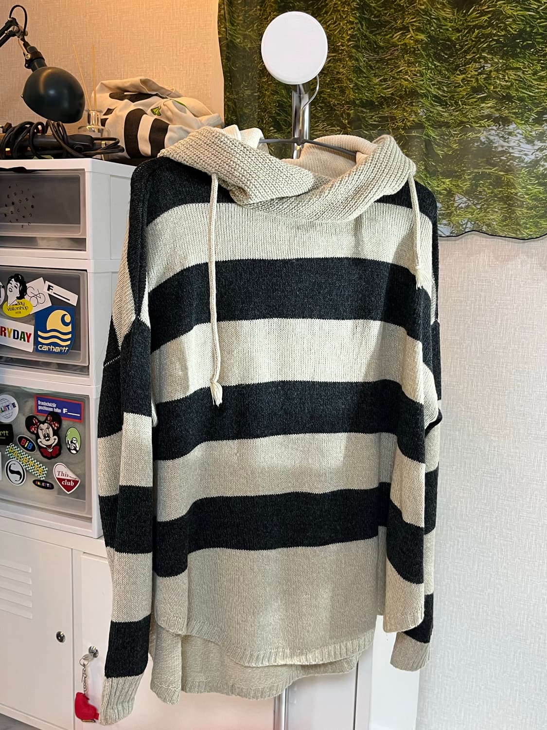 빈티지 스트라이프 후드 니트 상품이미지7