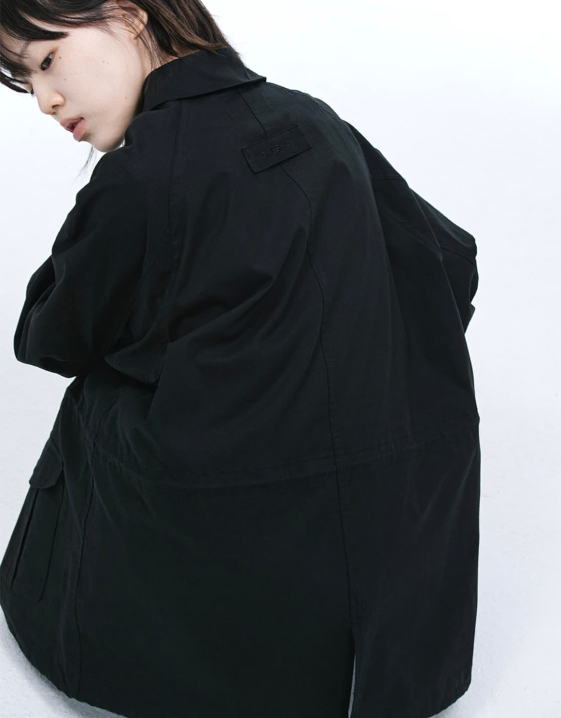 오헤시오 트렌치 카라 점퍼 블랙 상품이미지4