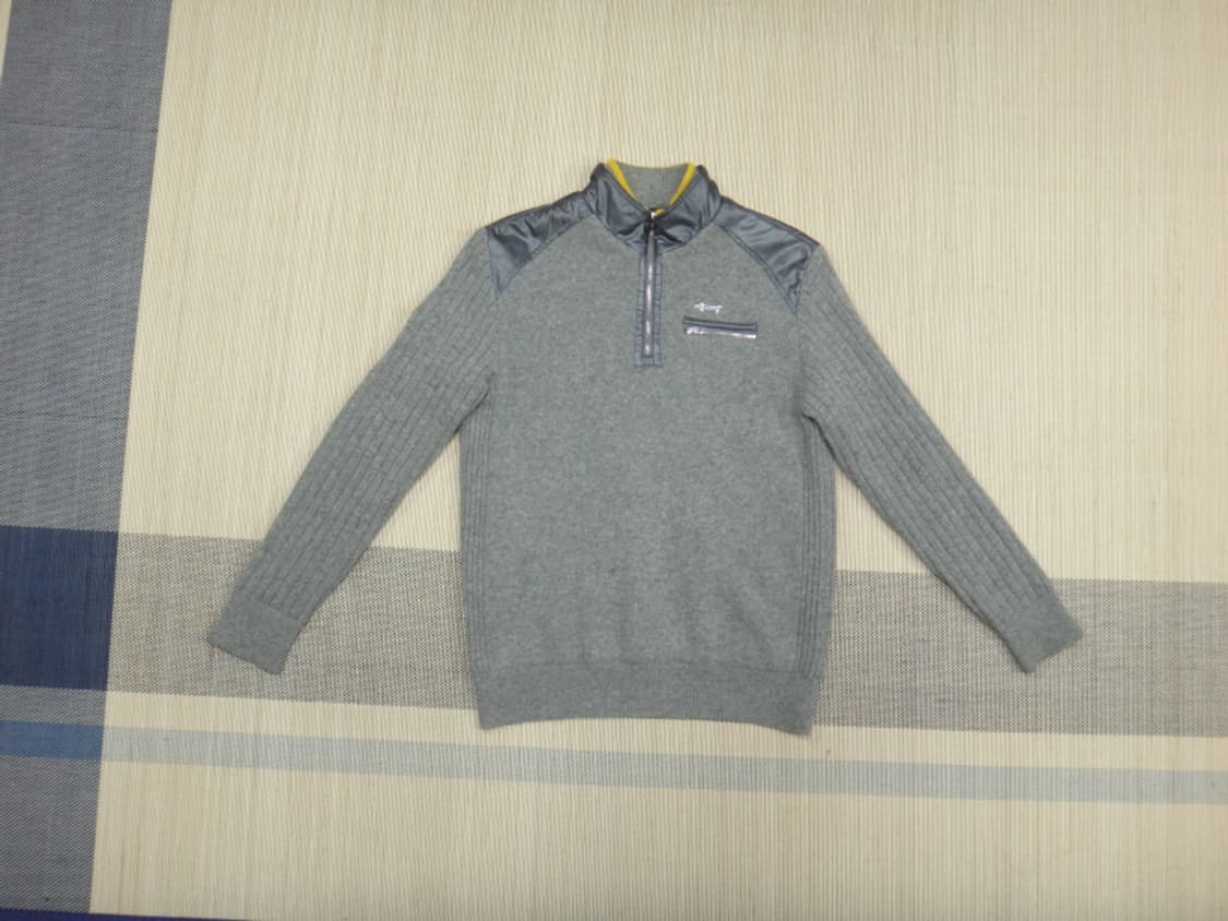 (100) 루이까스텔 골프 남성 반집업 방풍 울 니트 상품이미지1