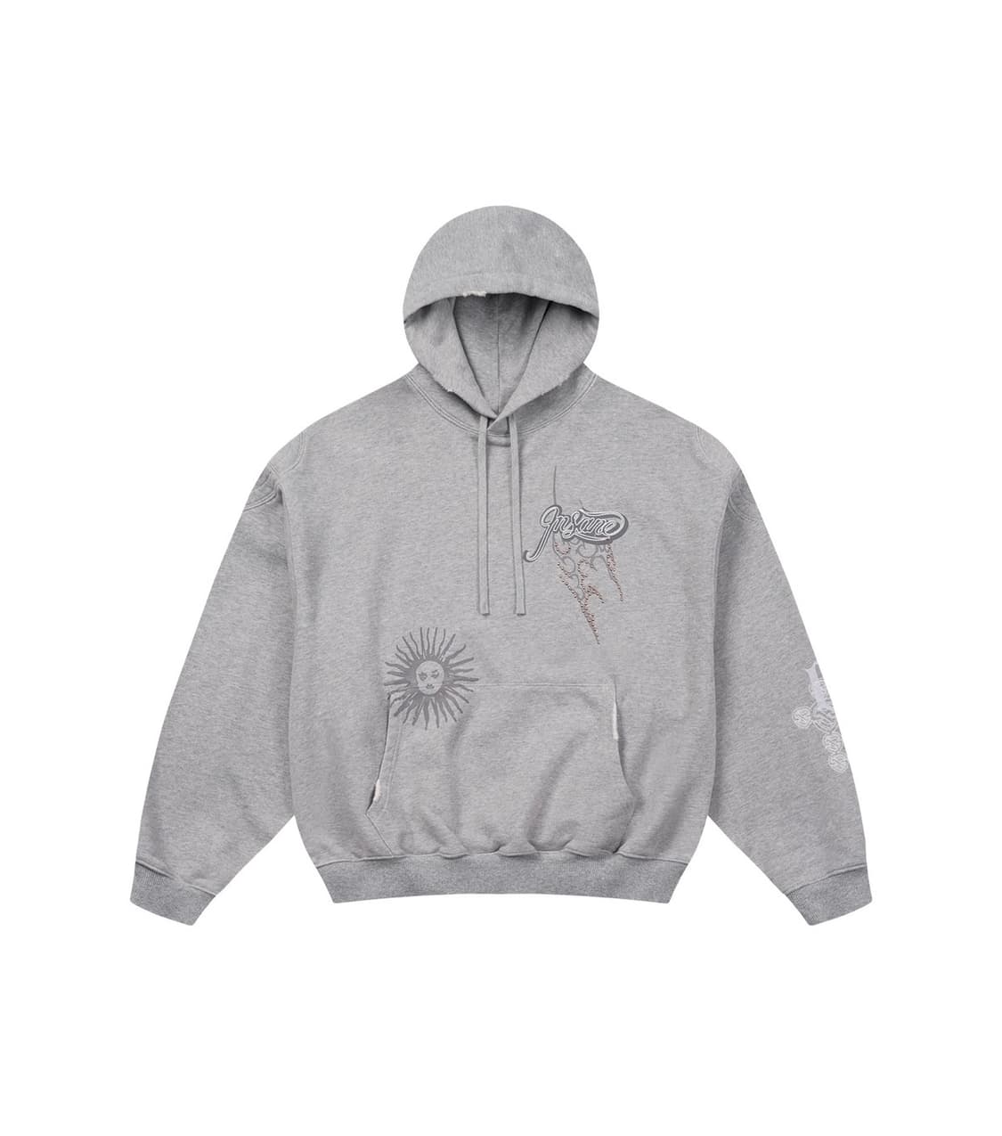 인세인개러지 INSANE RHINESTONE HOODIE_MELANGE  상품이미지1