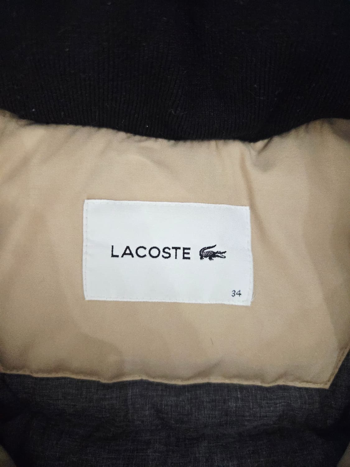라코스테(LACOSTE) 베이지 덕다운 패딩 야상 자켓 상품이미지8