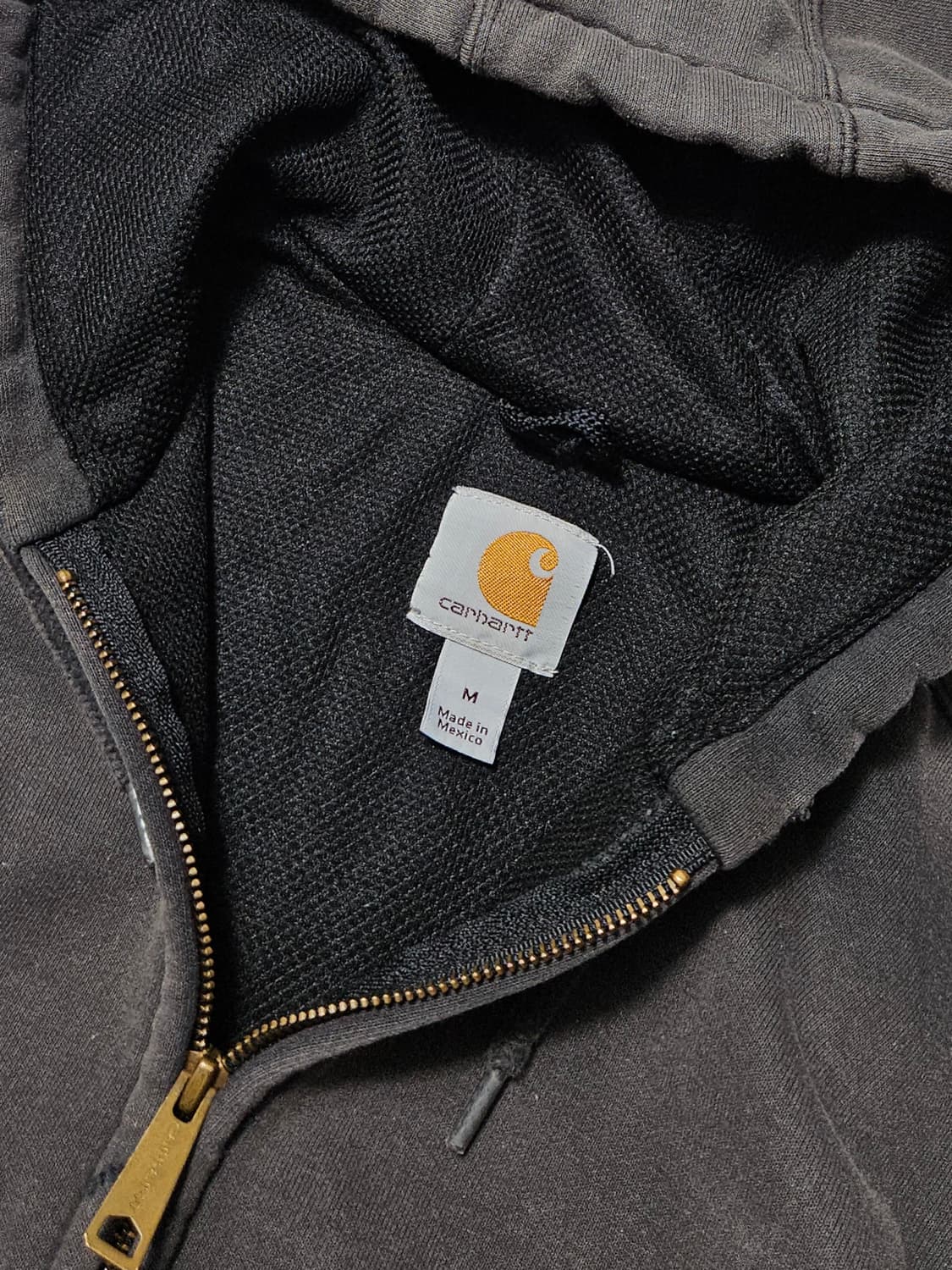 칼하트 빈티지 하드페이딩 와플 후드집업 M 상품이미지7