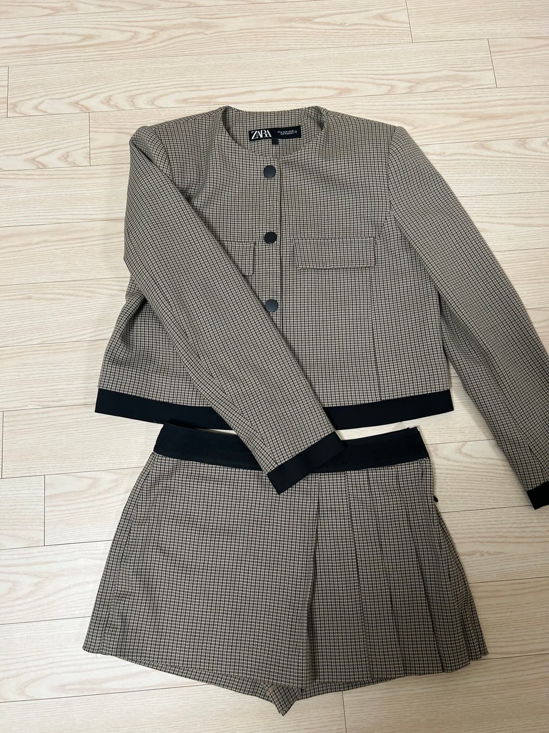 자라 체크 셋업 상품이미지1