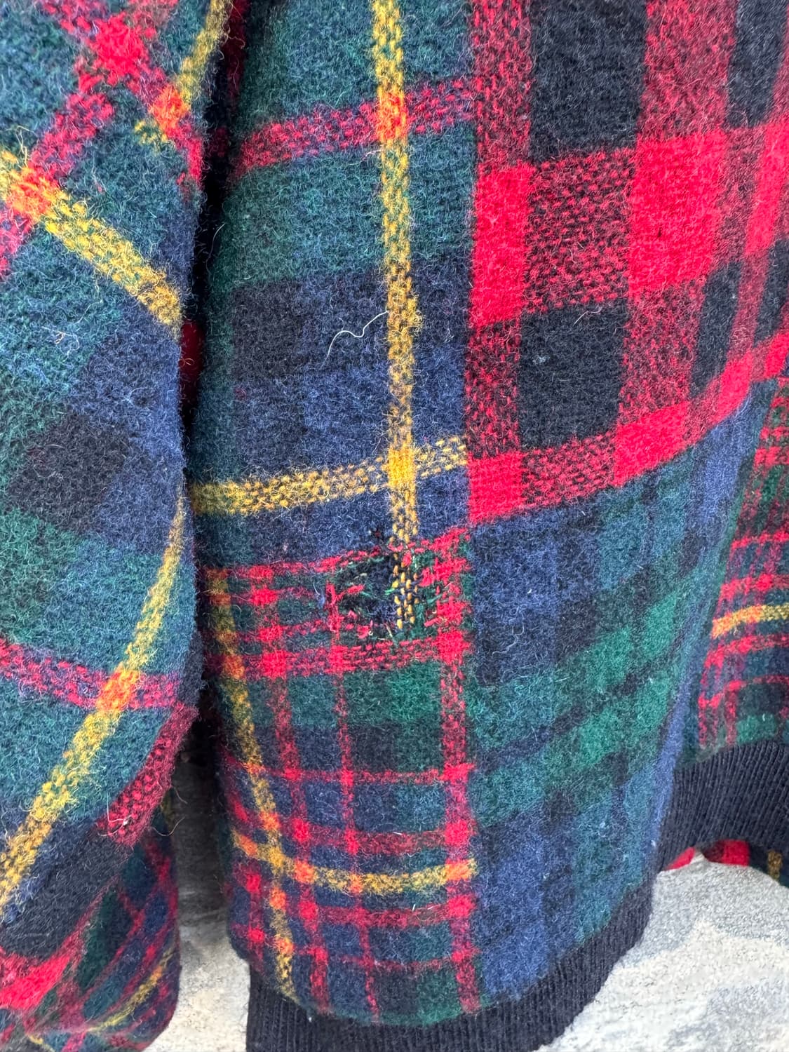 90s 울리치 빈티지 체크패턴 울 블루종 해링턴 자켓 상품이미지9