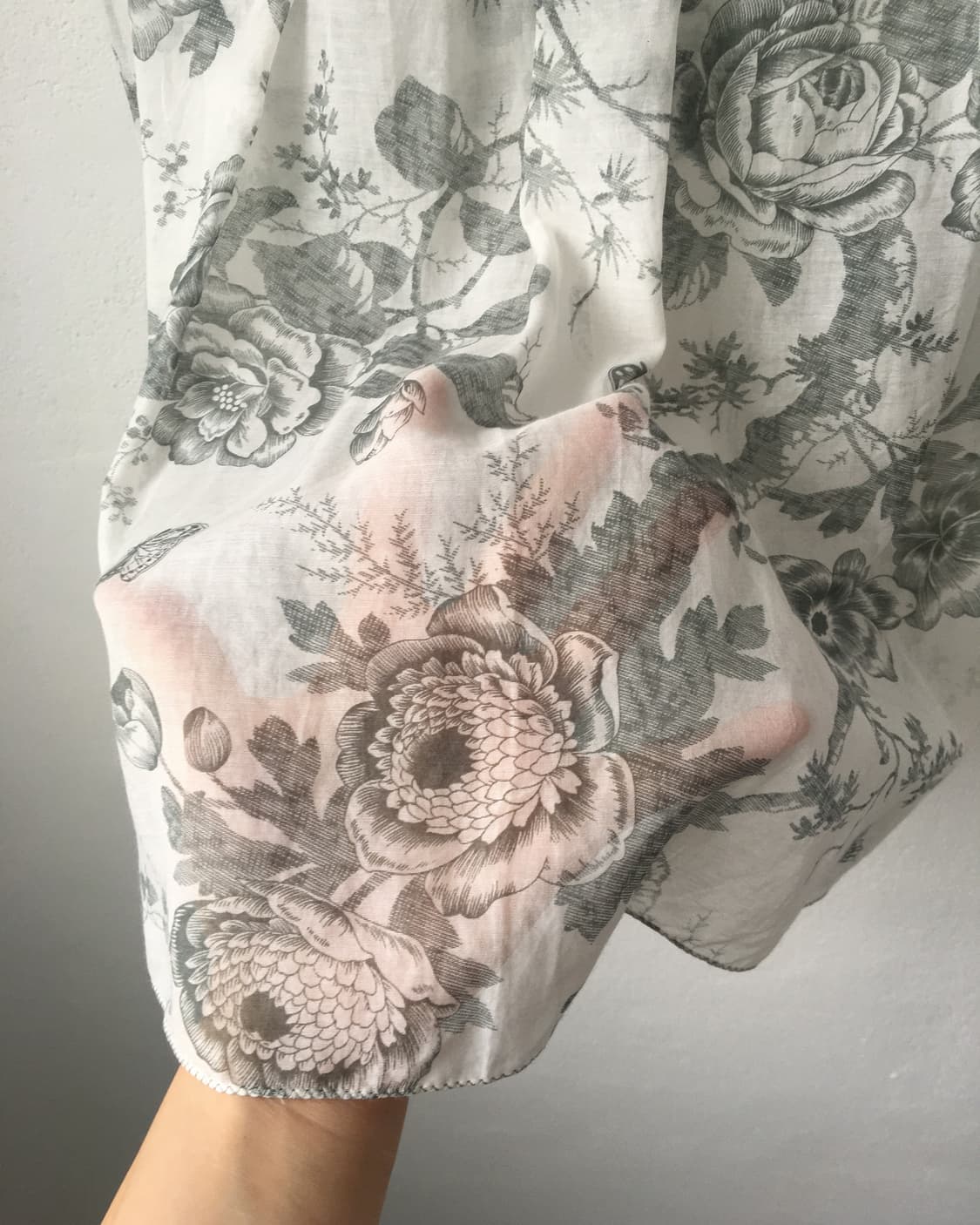Flower pattern see through blouse 상품이미지4