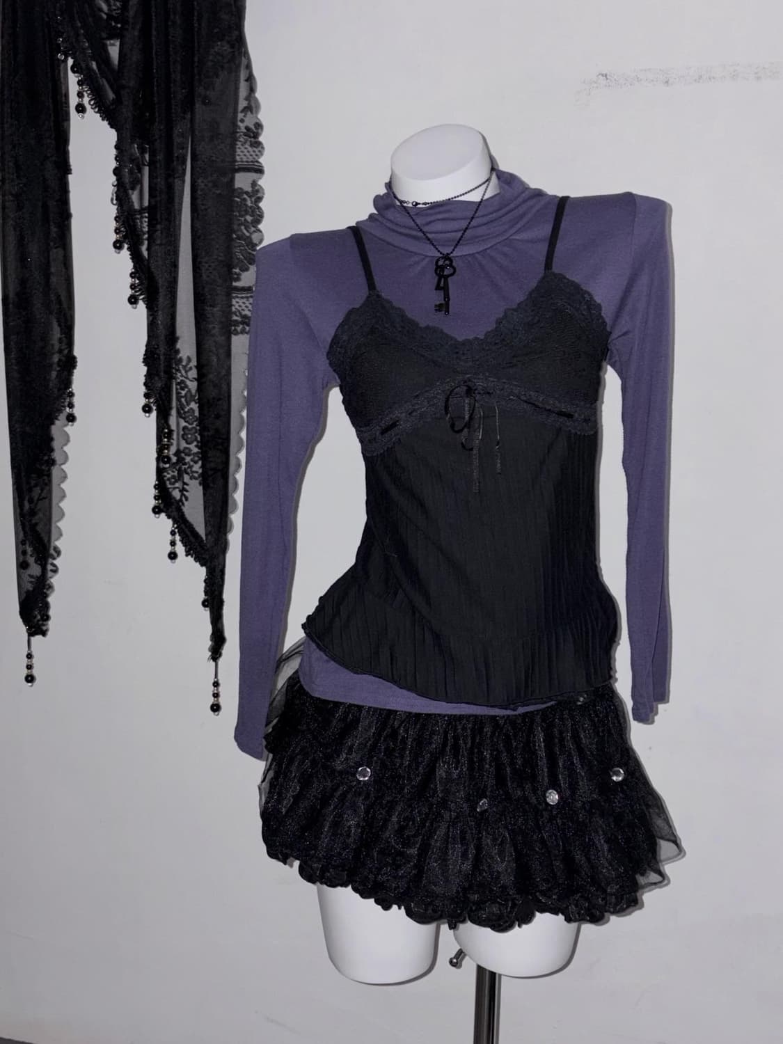 로맨틱 고스 2피스 세트 💜 소프한 다크 무드 입문으로 강추  !!! 상품이미지1