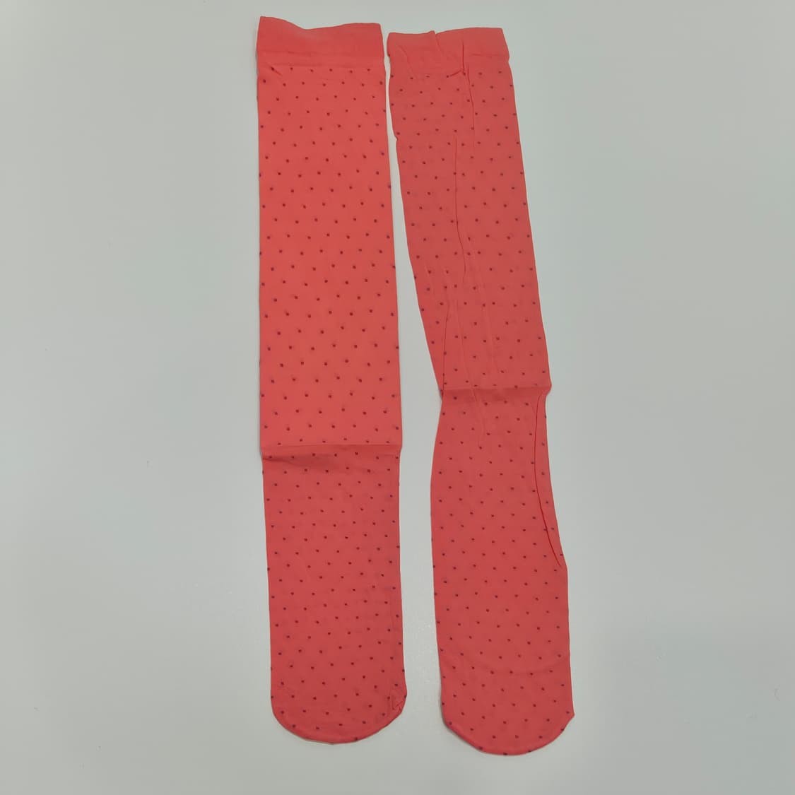 ly BASICS 연다홍 퍼플 도트 오버니삭스 상품이미지1