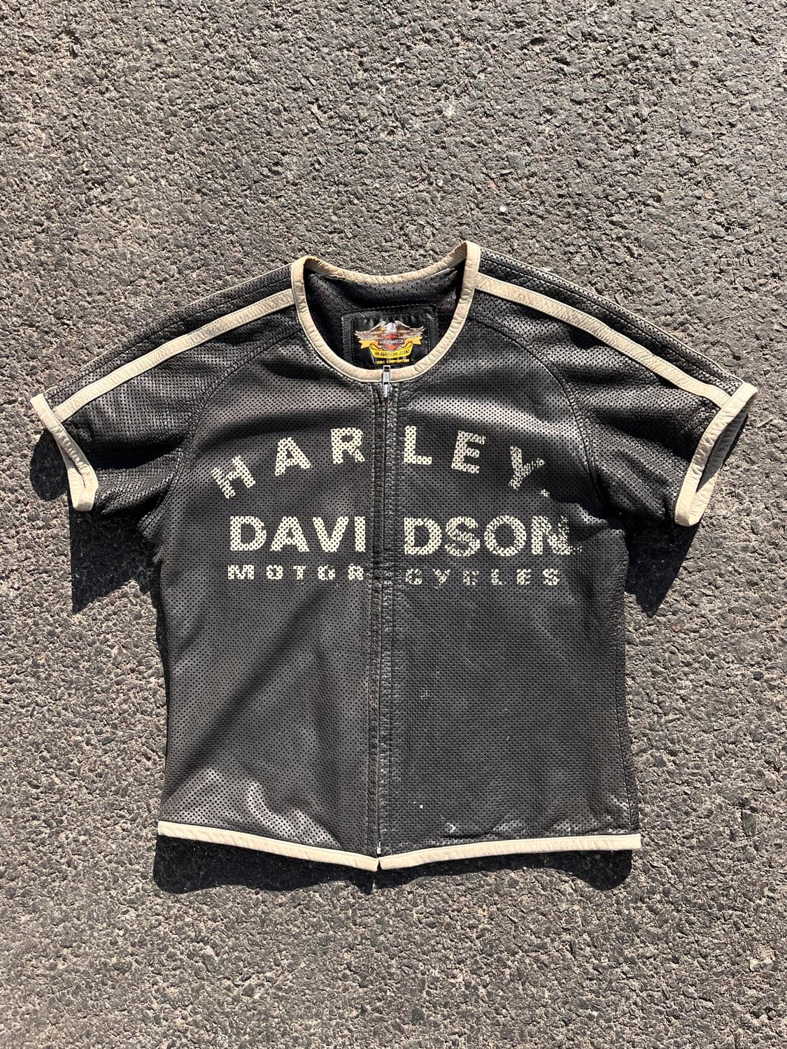 Harley Davidson 할리 데이비슨 메쉬 레더 티셔츠 상품이미지3