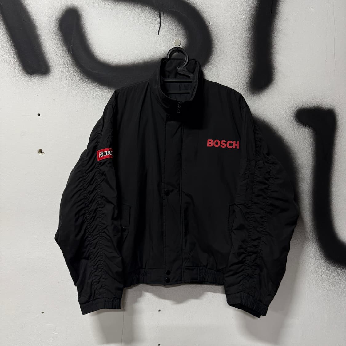 BOSCH 빅 프린팅 레이싱 크롭 봄버 자켓 상품이미지2