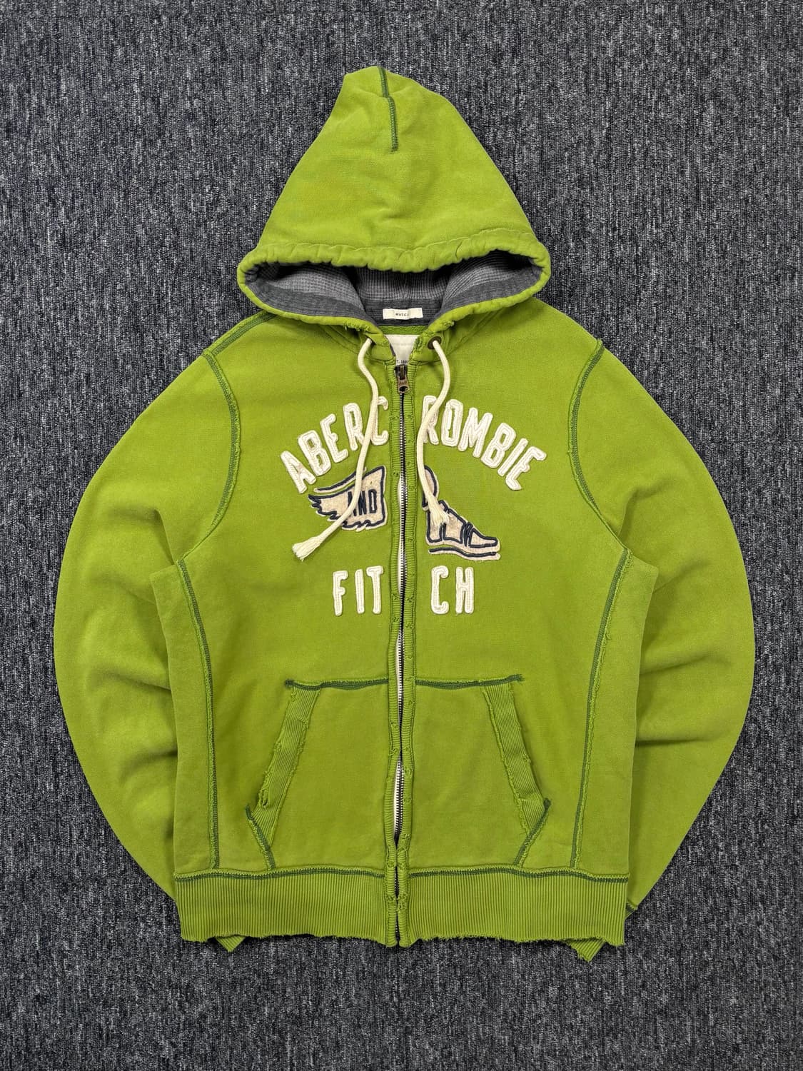 아베크롬비 로고 그린 후드집업 상품이미지4