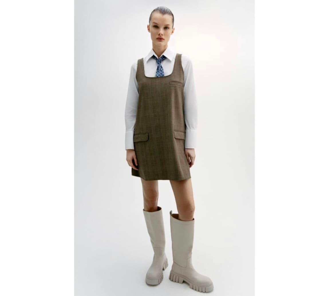 L) ZARA 자라 체크 원피스 상품이미지1