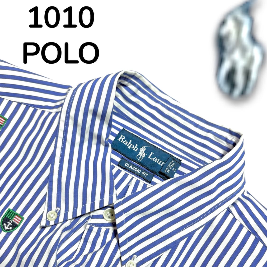 폴로 스트라이프 클래식핏 패턴 셔츠 L 상품이미지4