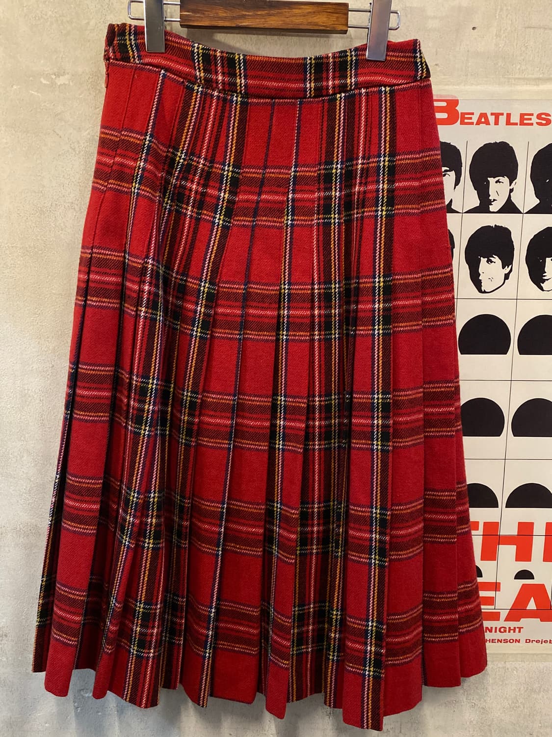 빈티지 레드 체크스커트 상품이미지1