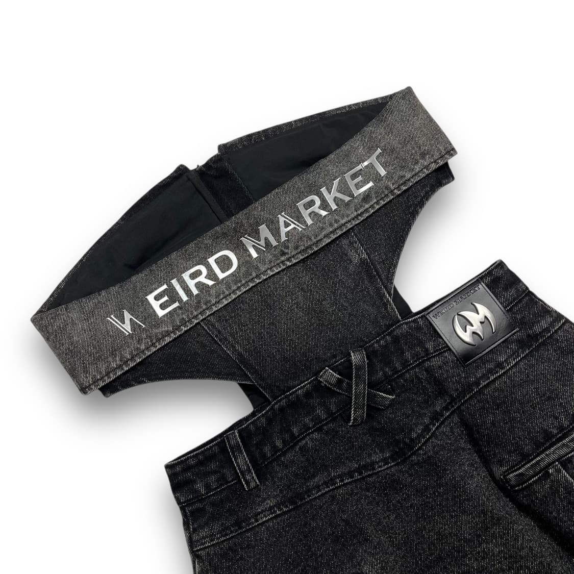 위어드 마켓 멀티 포켓 y2k 흑청 원피스 상품이미지5