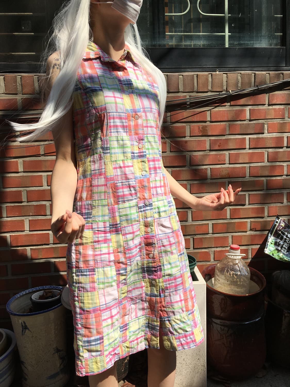 BROOKS BROTHERS 파스텔 패치워크 셔츠 원피스 상품이미지2