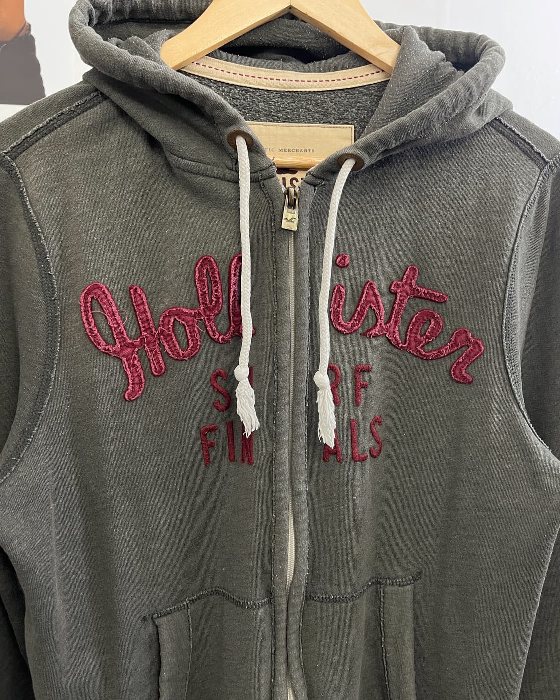 홀리스터 아치로고 카키 후드집업 상품이미지6