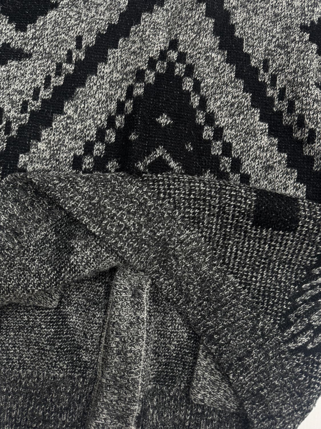 아가일 에스닉 패턴 보헤미안 루즈핏 블랙 니트 가디건  상품이미지6