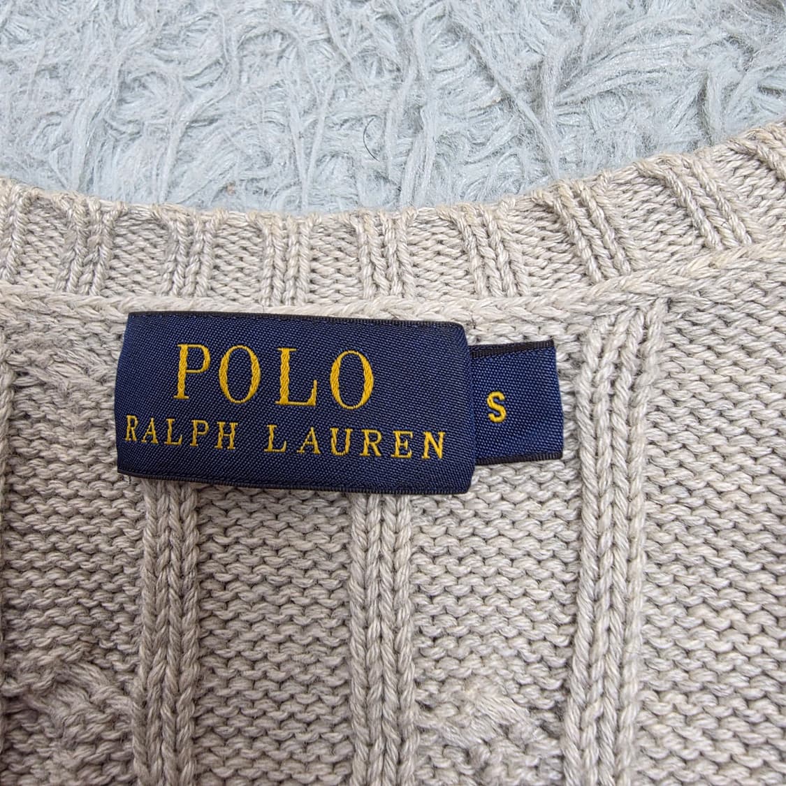 폴로랄프로렌 여성 브이넥 케이블니트 꽈배기니트 그레이 S 상품이미지4