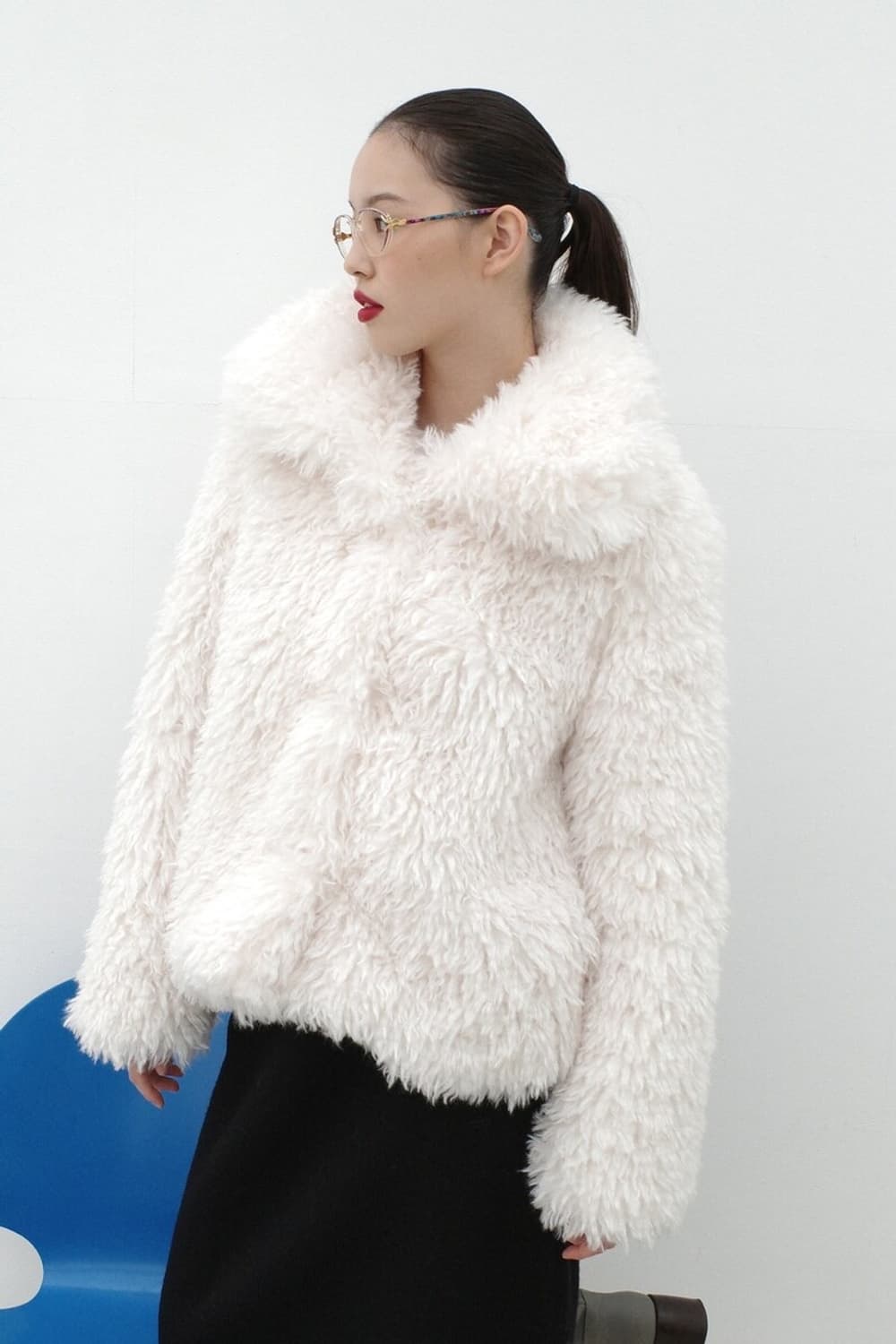 포니테일 Shaggy Faux Fur Jacket (Milk) 퍼자켓 상품이미지2