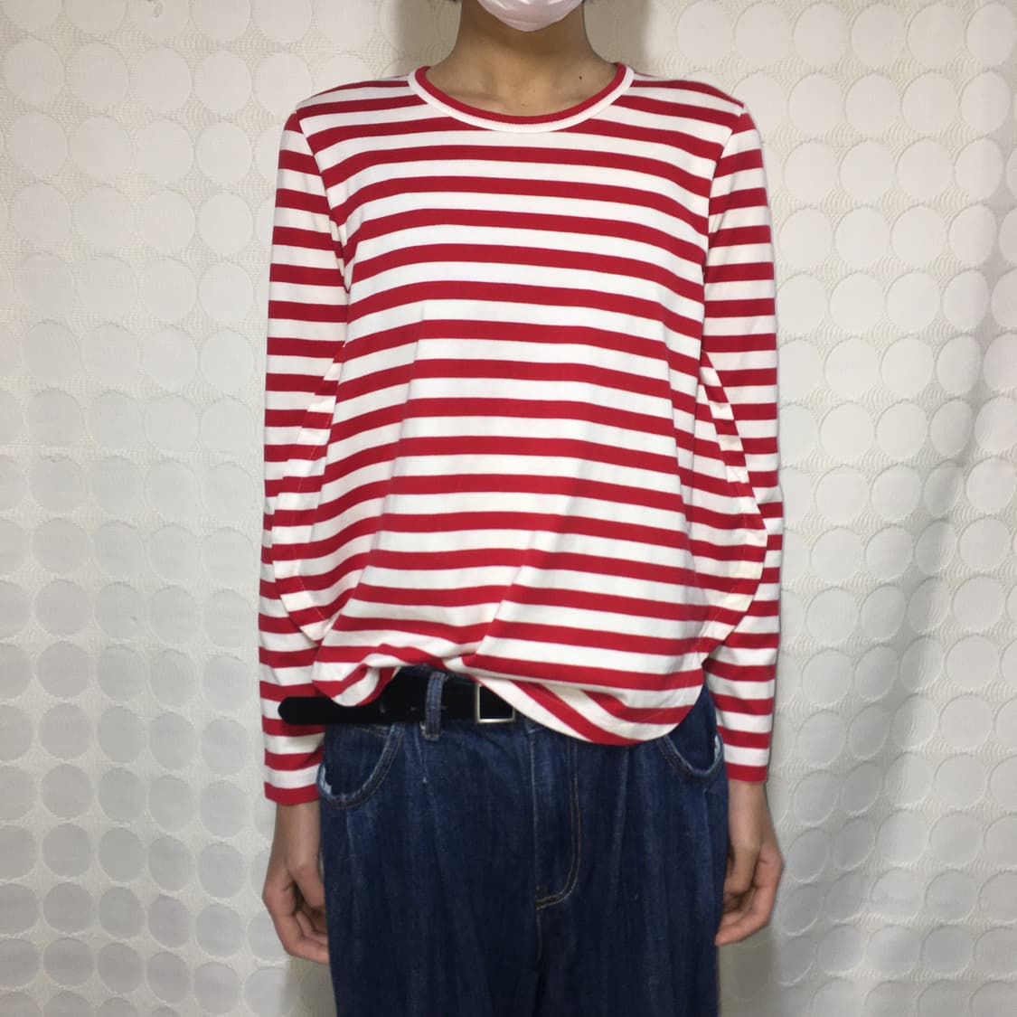 comme des garçons 레드 스트라이프 긴팔 상품이미지3