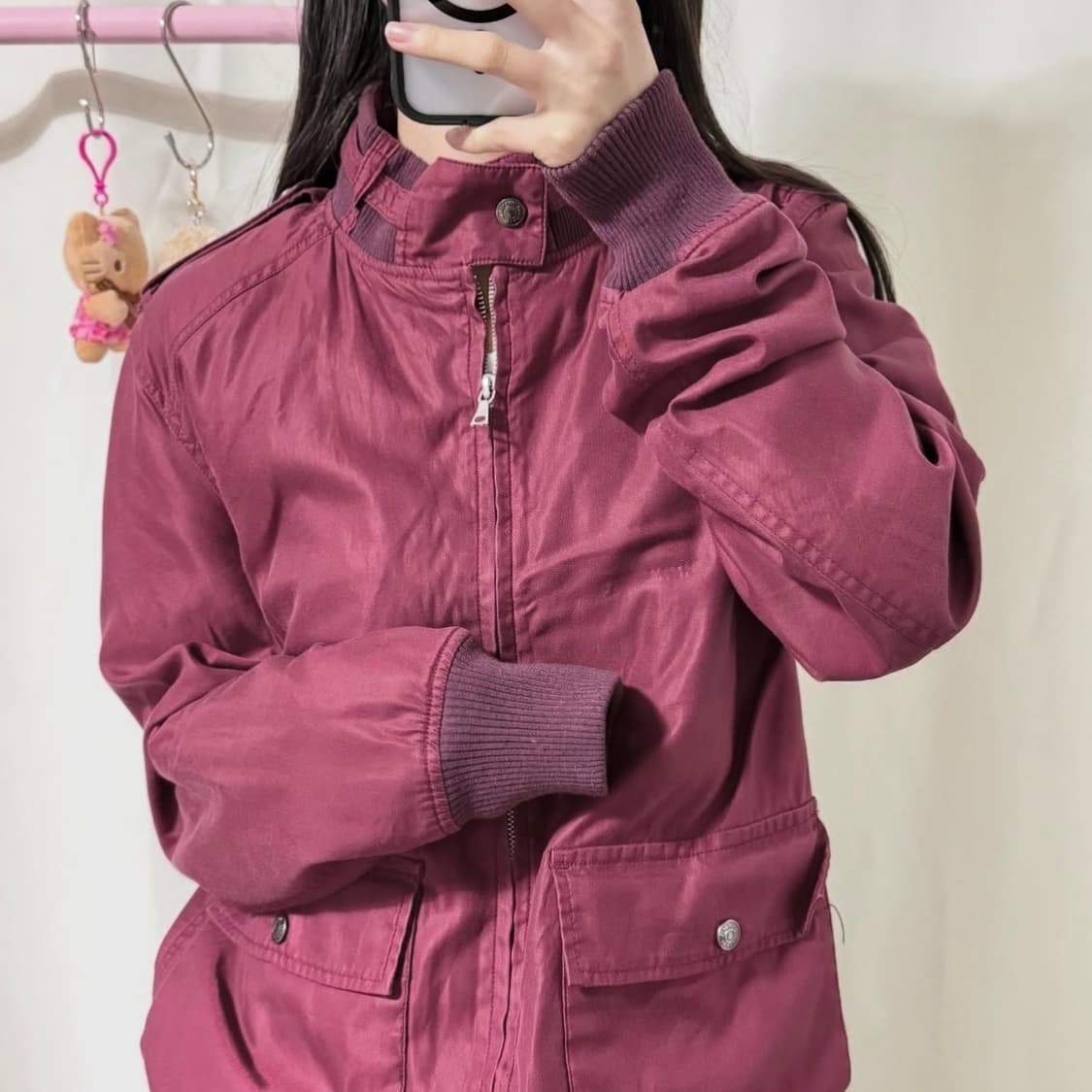 히스테릭글래머 버건디 자수 그래픽 아우터 상품이미지3