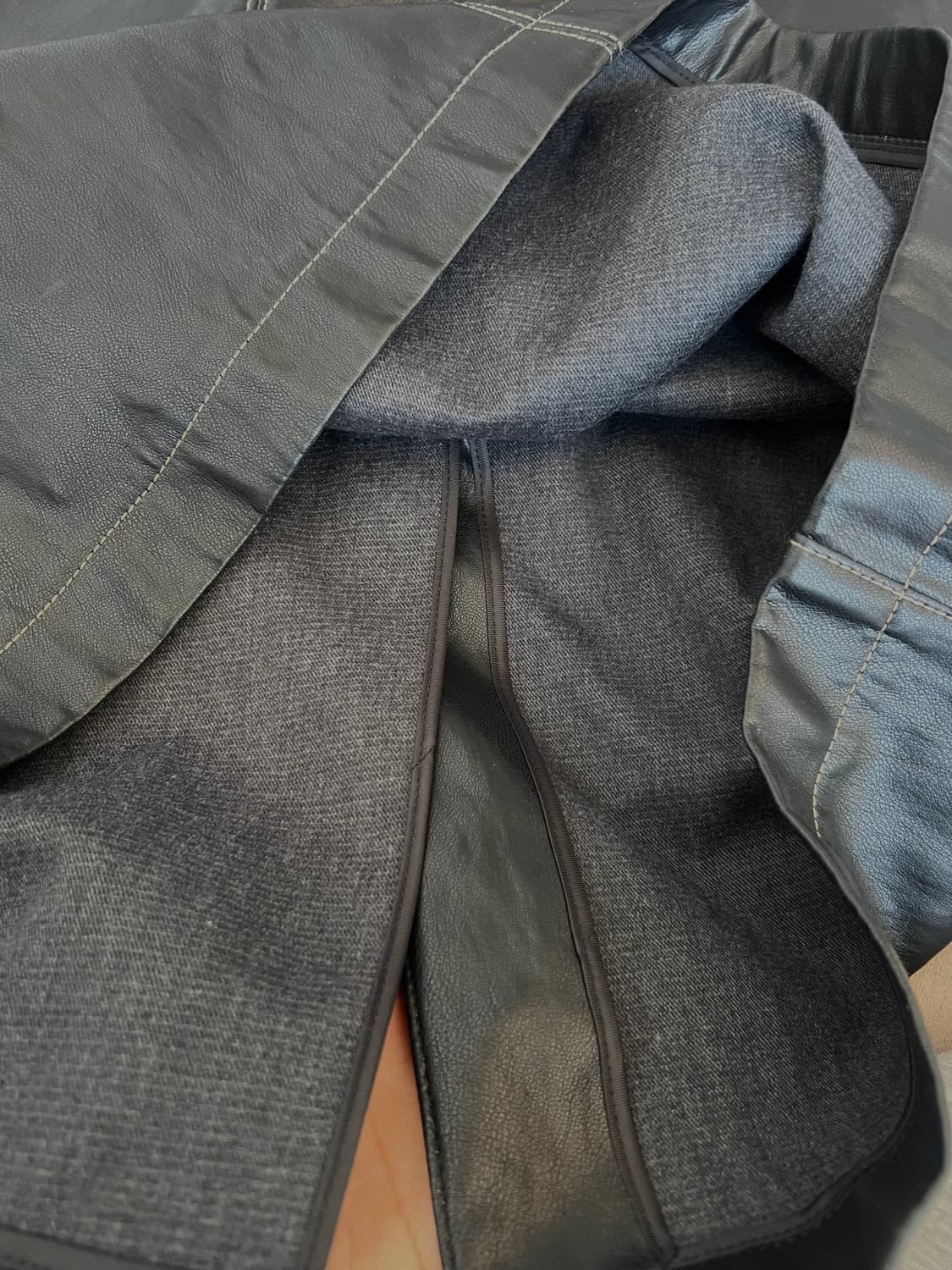 스튜디오톰보이 여성 블랙 페이크레더원피스 레이어드원피스  상품이미지6